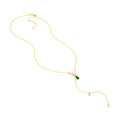 Floating Diamond & Tsavorite Lariat Necklace