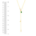 Floating Diamond & Tsavorite Lariat Necklace