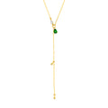 Floating Diamond & Tsavorite Lariat Necklace