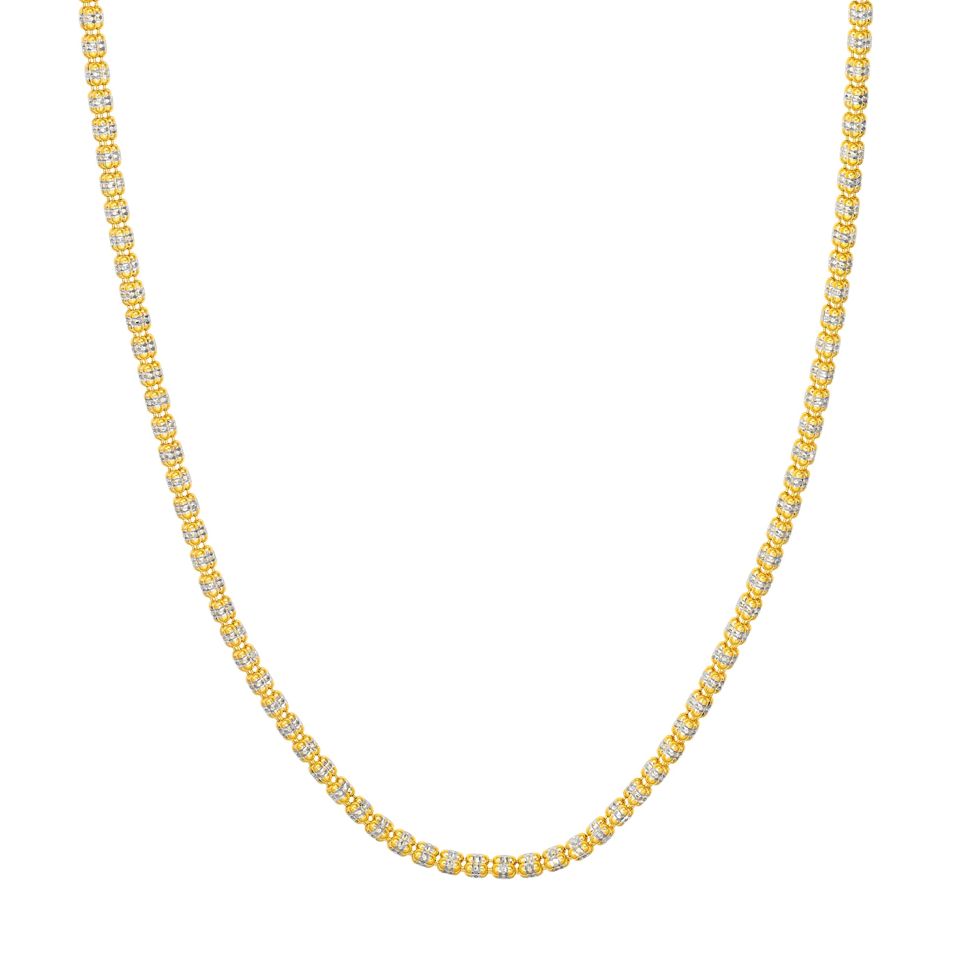 3.6mm Sterling Silver Two Tone Ice Chain [3 row]