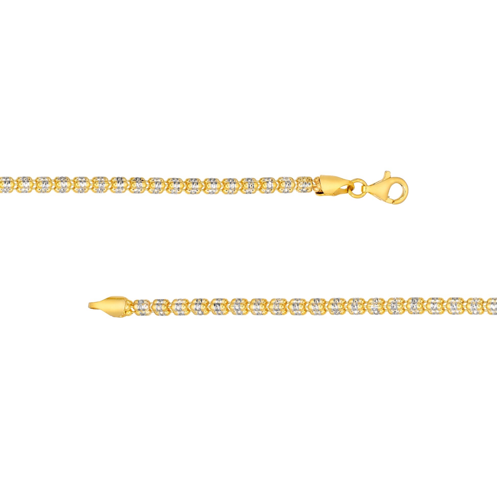 3.6mm Sterling Silver Two Tone Ice Chain [3 row]