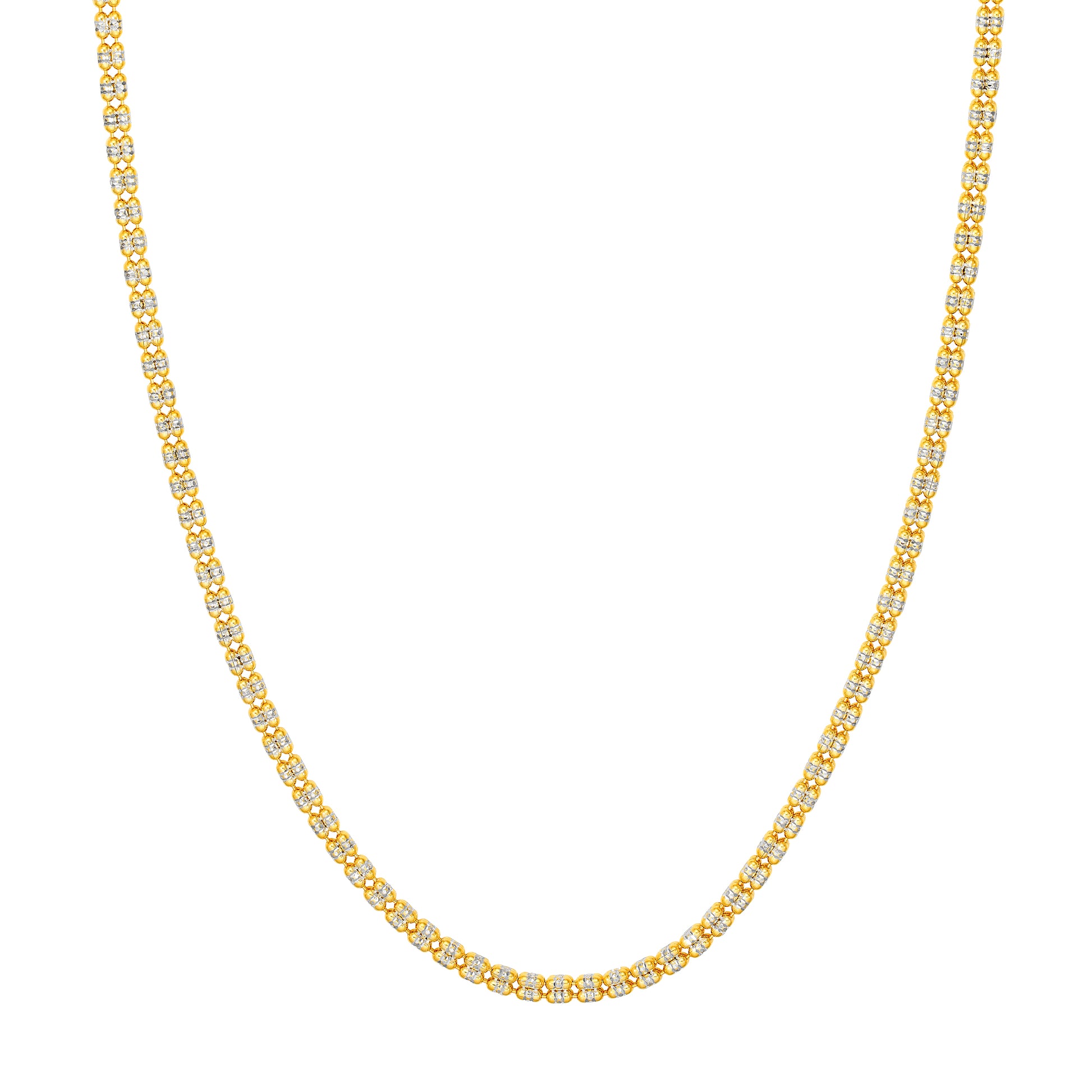 3.6mm Sterling Silver Two-Tone Ice Chain [4 row]
