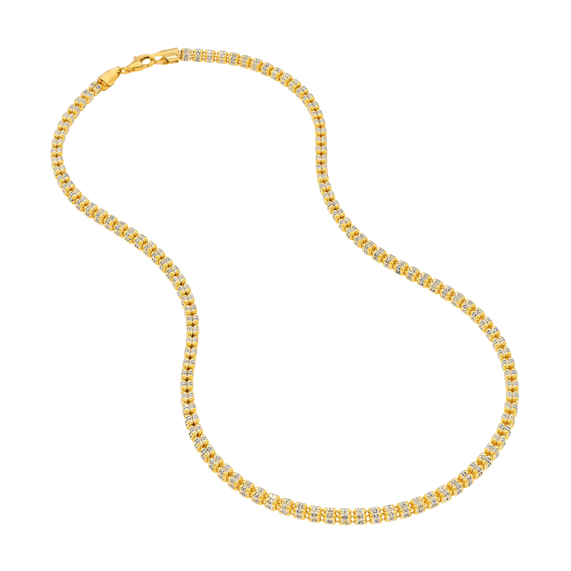 3.6mm Sterling Silver Two-Tone Ice Chain [4 row]