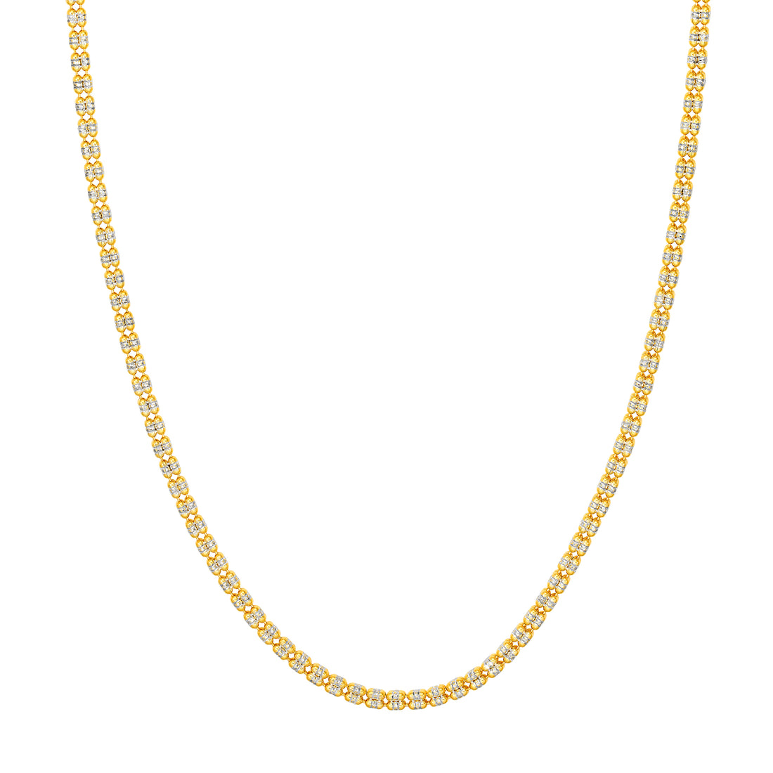 3.6mm Sterling Silver Two-Tone Ice Chain [4 row]