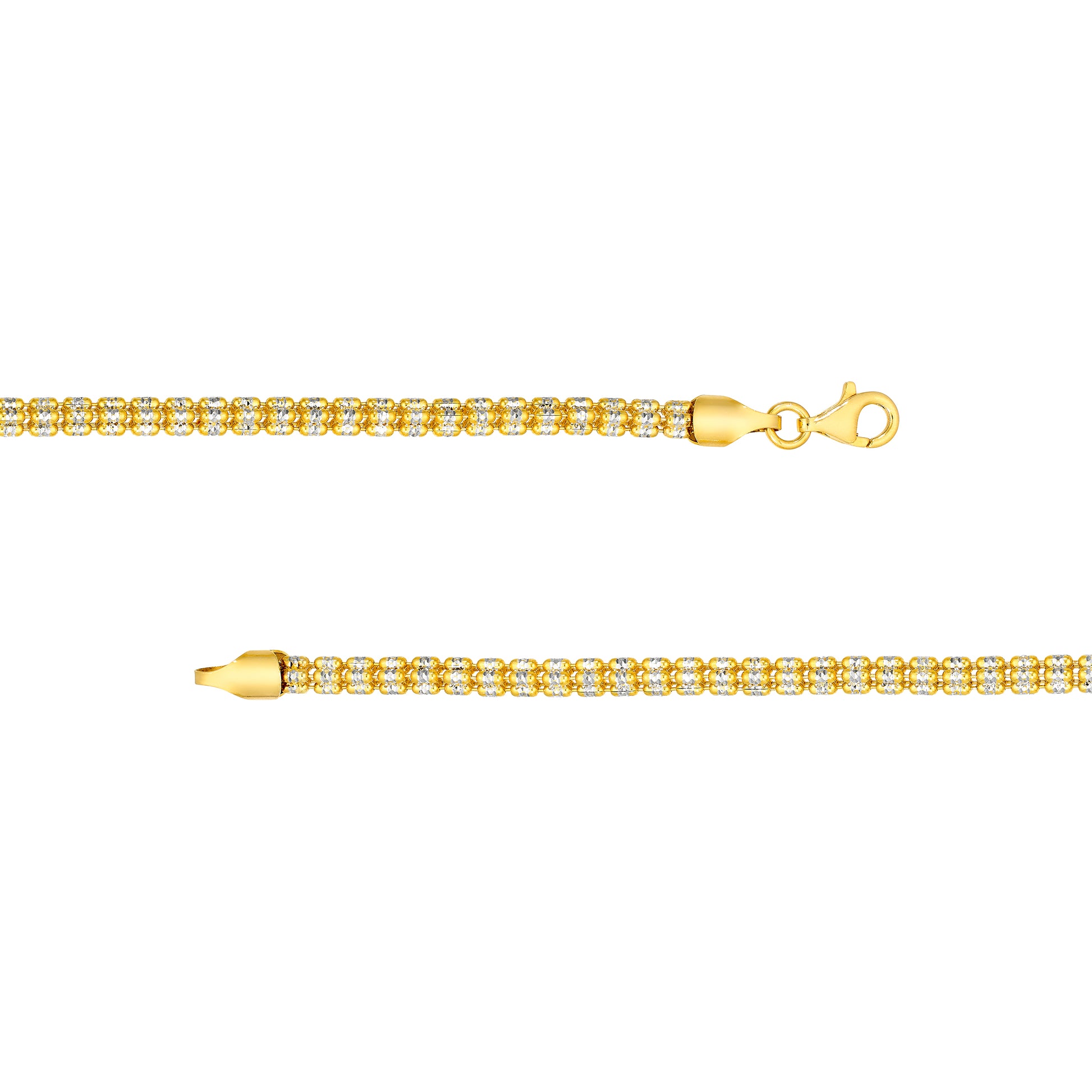 4.85mm Sterling Silver Two Tone Ice Chain [5 row]