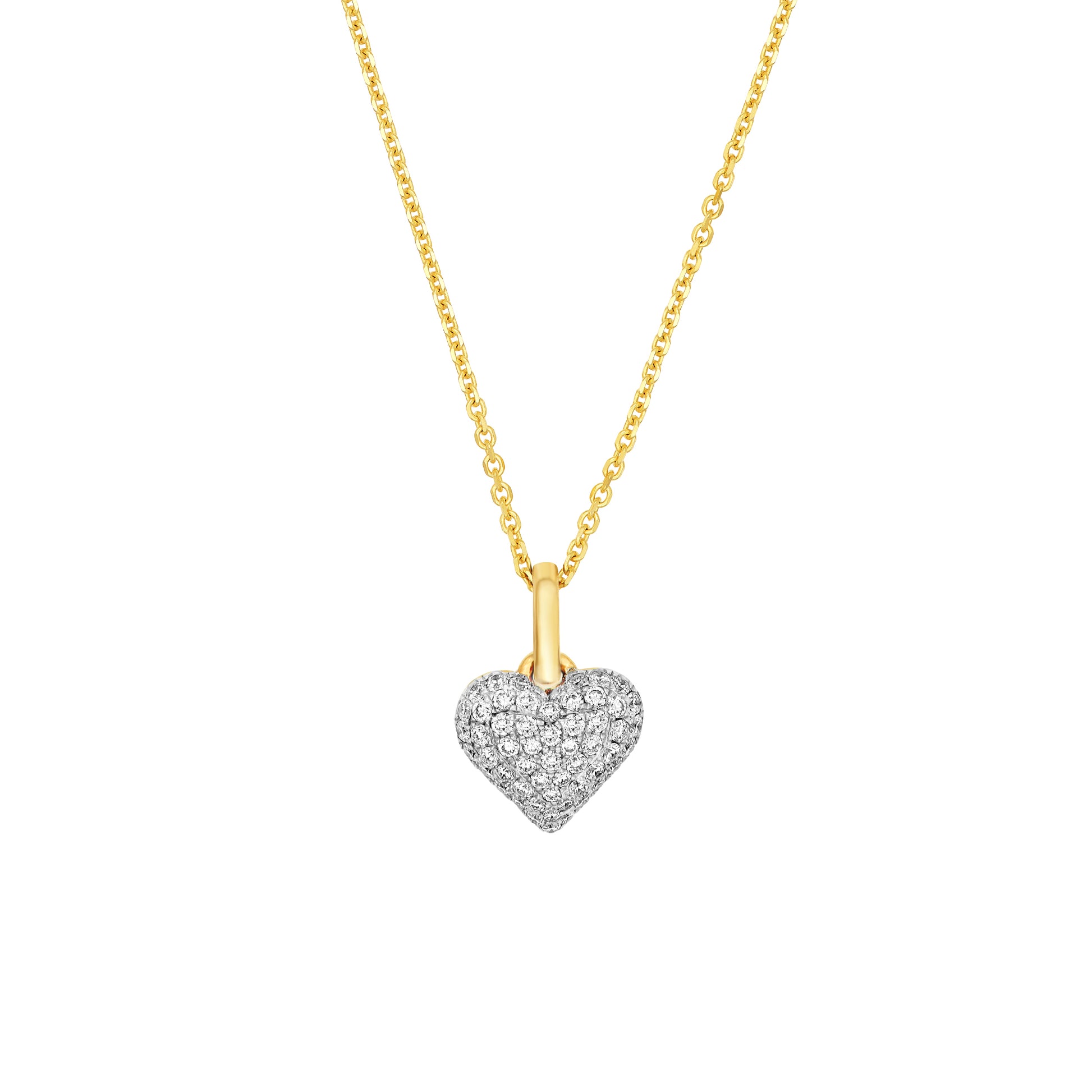 Pavé Diamond Heart Pendant Necklace (3/8tcw)