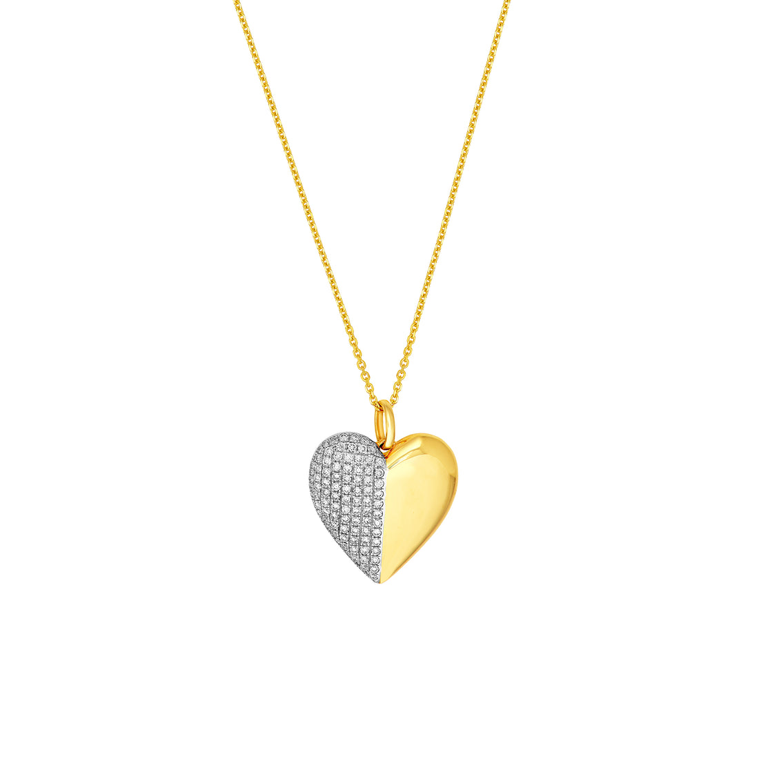 50/50 Diamond Heart Pendant Necklace (5/8tcw)