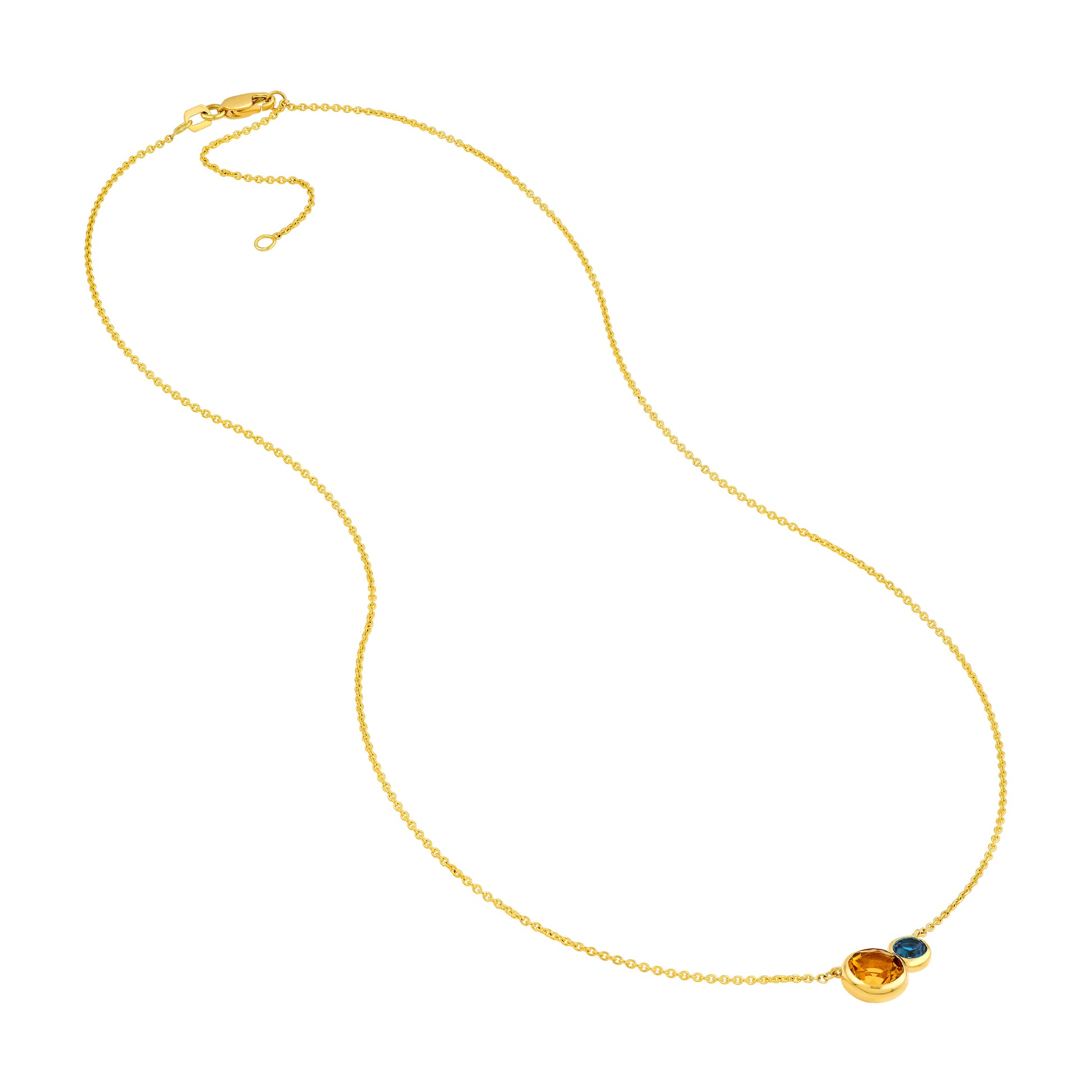 Toi et Moi Necklace (London Blue & Citrine)