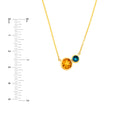 Toi et Moi Necklace (London Blue & Citrine)