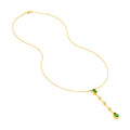 Tsavoritie & Diamond Mixed Shape Drop Necklace