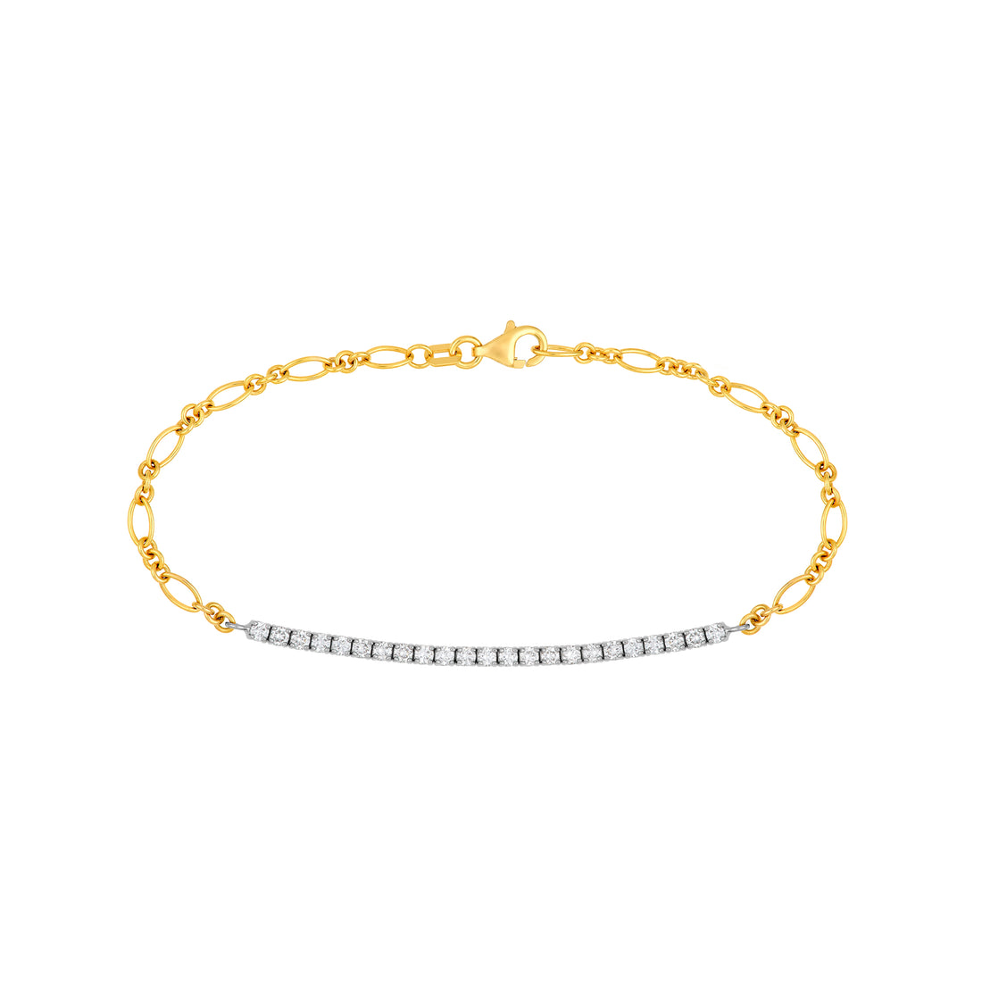 3/4tcw Diamond Two-Tone Oval Link Tennis Bracelet