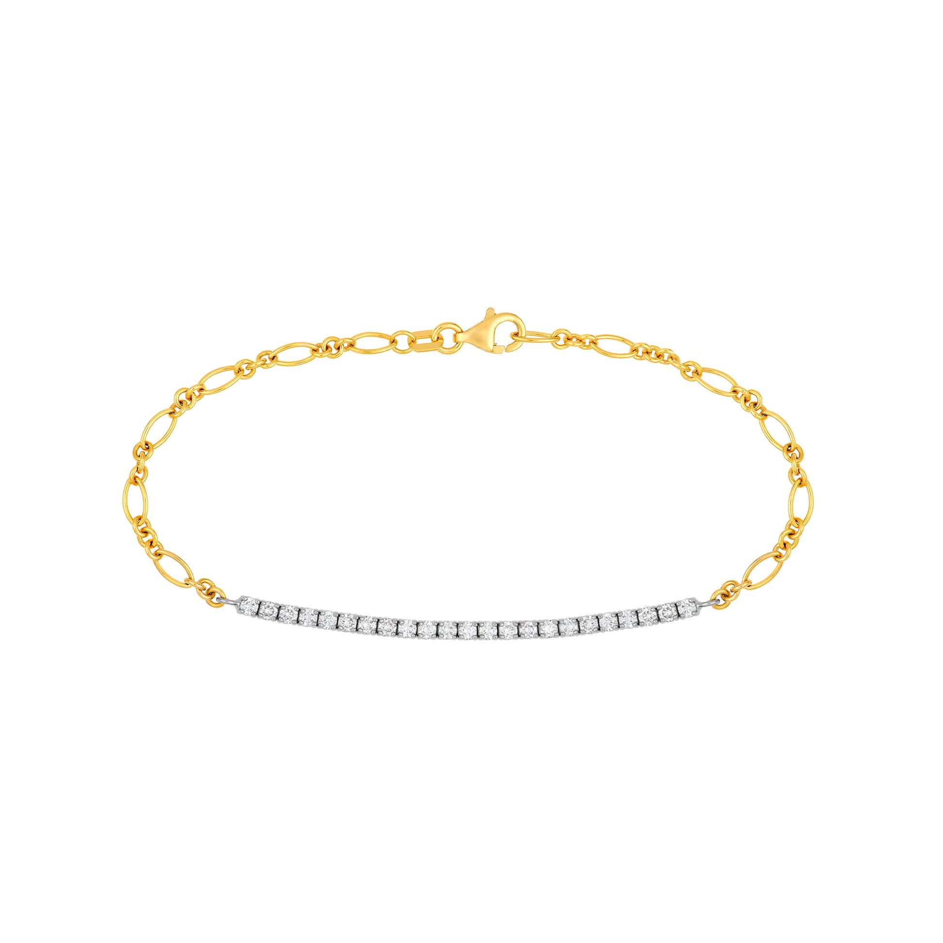 3/4tcw Diamond Two-Tone Oval Link Tennis Bracelet