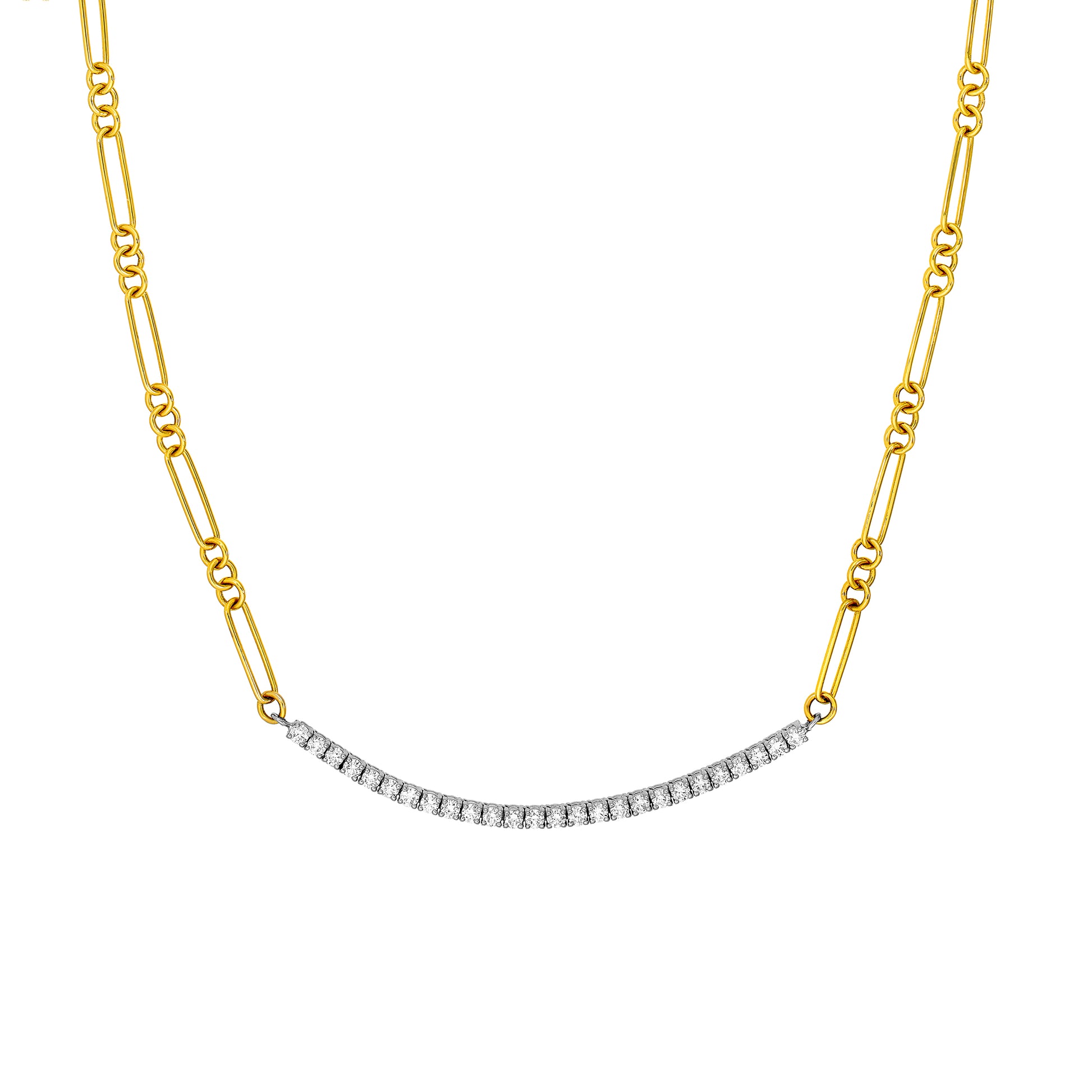 3+1 Diamond Paper Clip Necklace