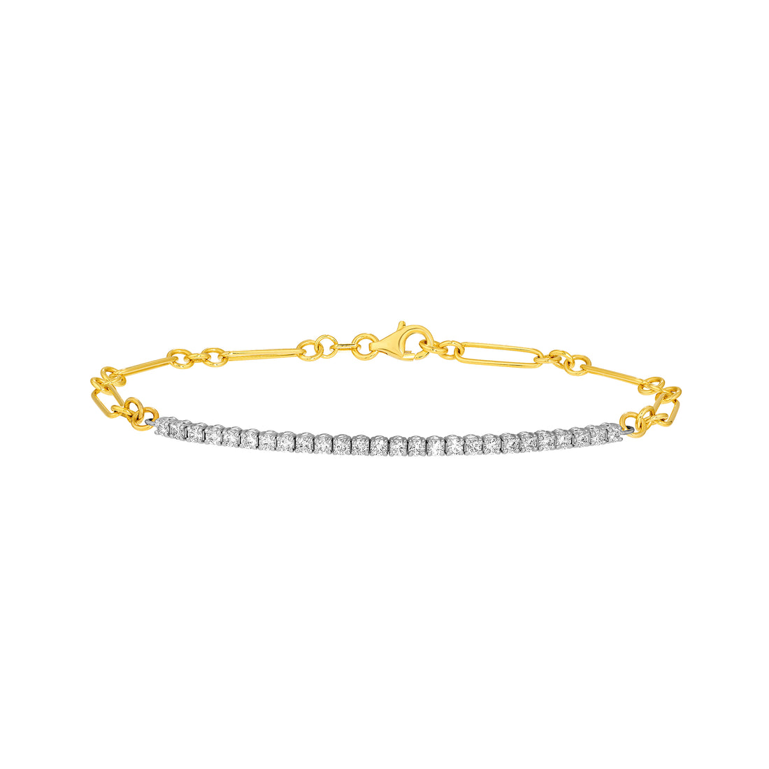3/4tcw Diamond Two-Tone Paper Clip Tennis Bracelet