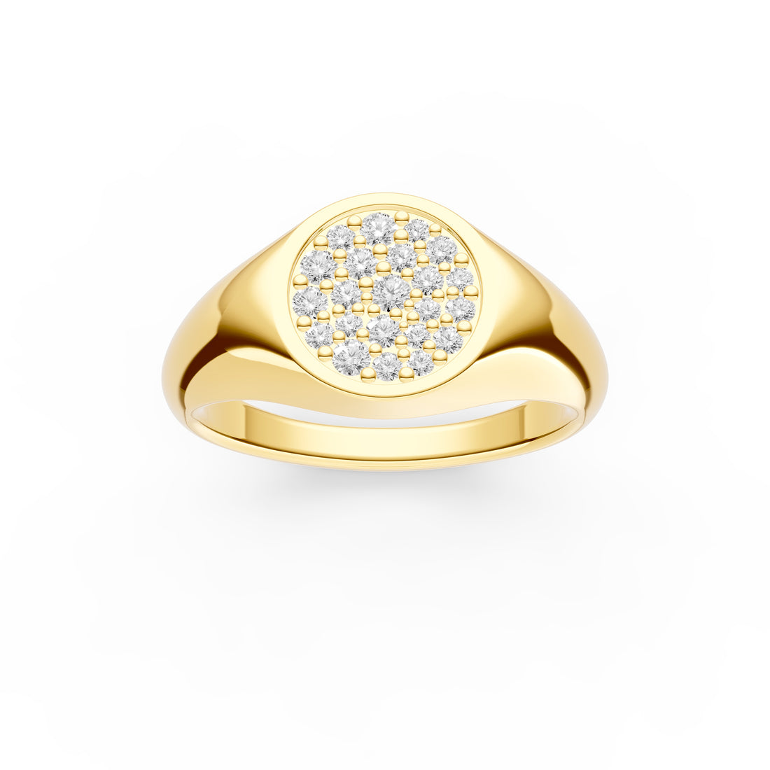 1/6tcw Round Diamond Pavé Pinky Ring