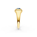 1/2ct Round London Blue Bezel Pinky Ring