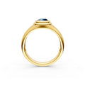 1/2ct Round London Blue Bezel Pinky Ring