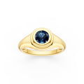 1/2ct Round London Blue Bezel Pinky Ring