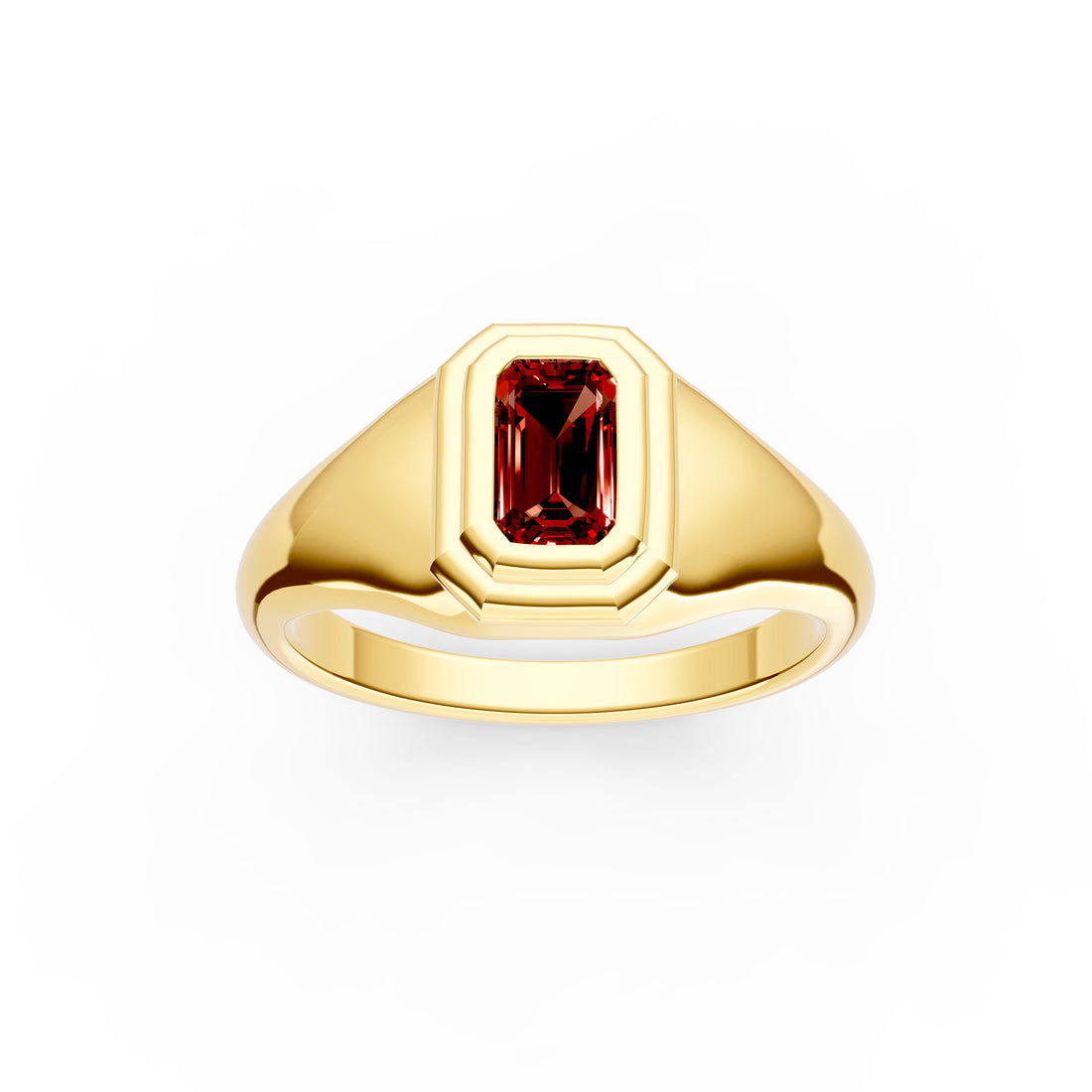 1/3ct Emerald Red Garnet Pinky Ring