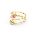 Diamond & Pink Sapphire Wrap Ring