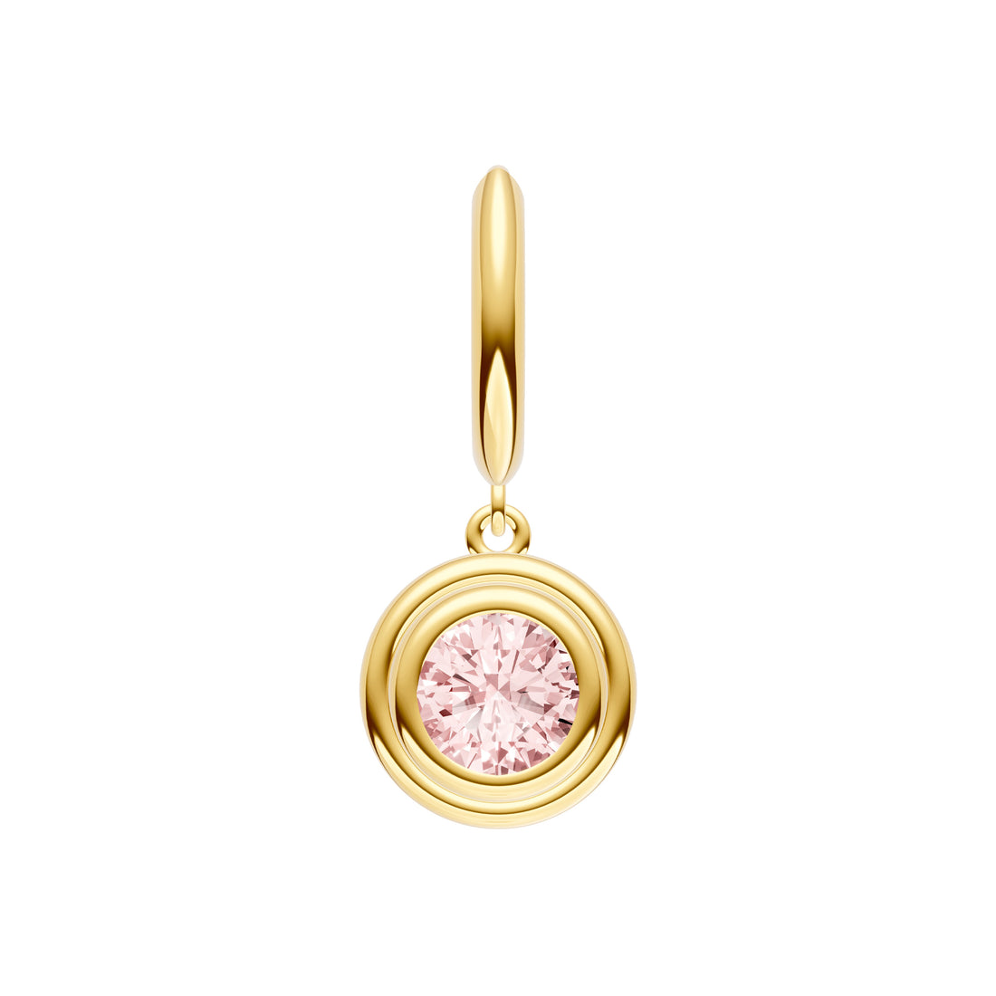 Pink Morganite Double Bezel Dangle Earrings