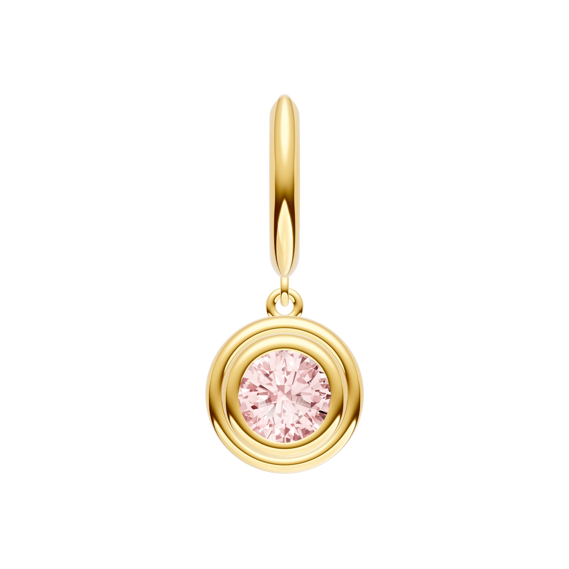 Pink Morganite Double Bezel Dangle Earrings