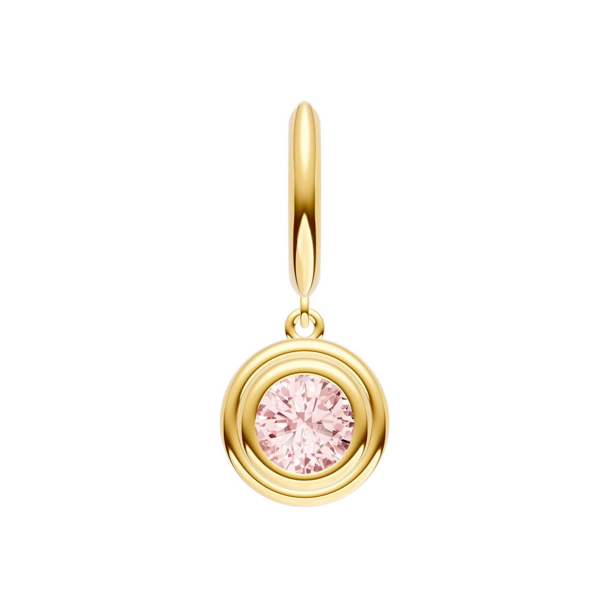 Pink Morganite Double Bezel Dangle Earrings