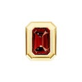 Emerald Red Garnet Double Bezel Stud Earrings
