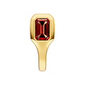 Emerald Red Garnet Bezel Stud Earrings