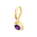 Round Purple Amethyst Drop Earrings