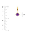 Round Purple Amethyst Drop Earrings