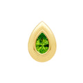 Pear Peridot Double Bezel Stud Earrings