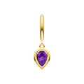 Pear Purple Amethyst Bezel Drop Earrings