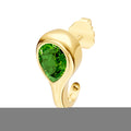 Pear Peridot Bezel Stud Earrings