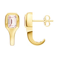 Emerald Pink Morganite Bezel Stud Earrings