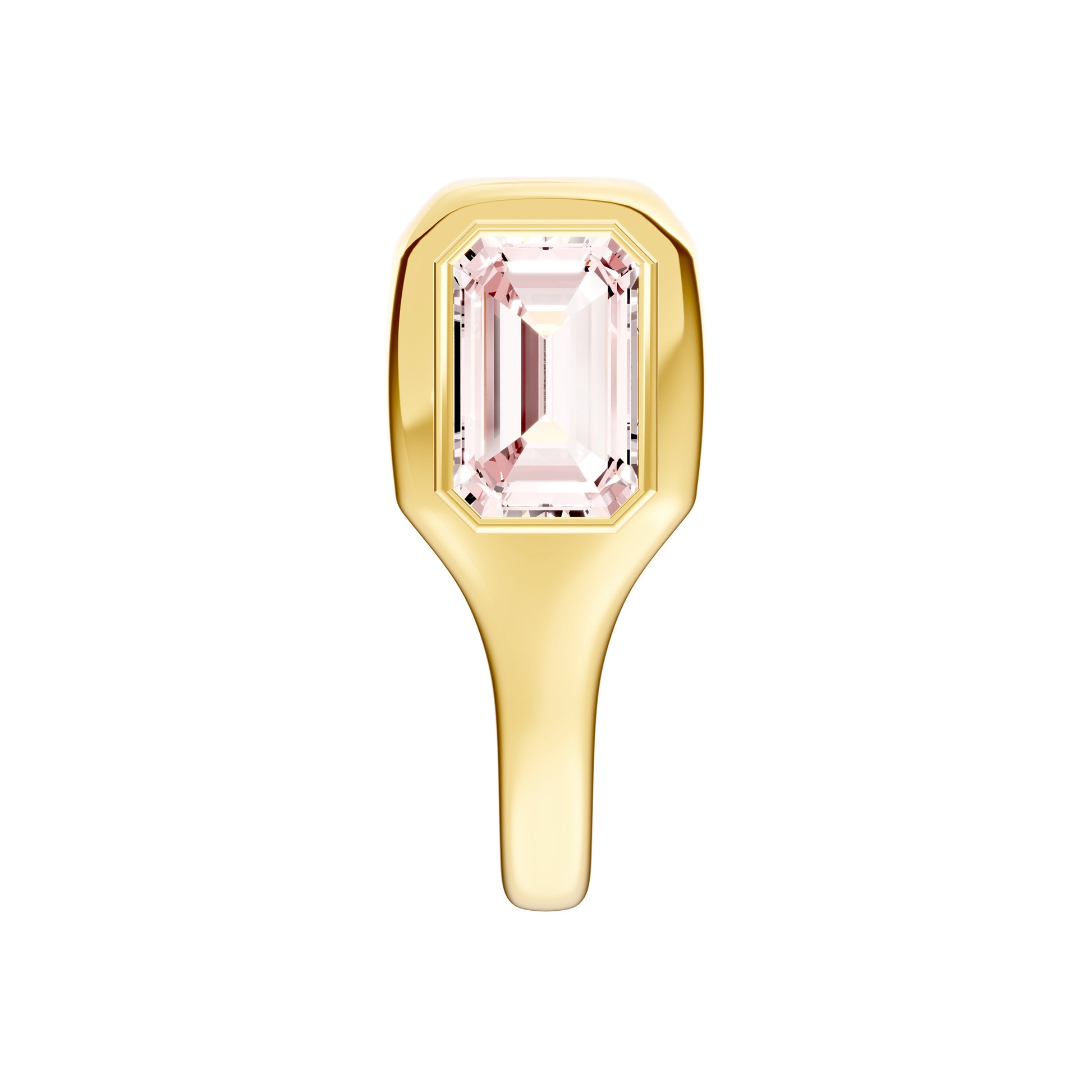 Emerald Pink Morganite Bezel Stud Earrings