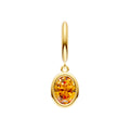 Oval Citrine Bezel Drop Earrings