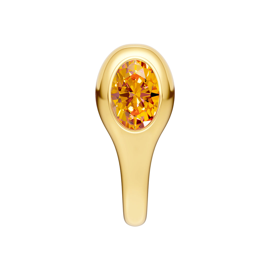 Oval Citrine Bezel Stud Earrings