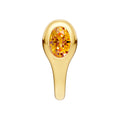 Oval Citrine Bezel Stud Earrings