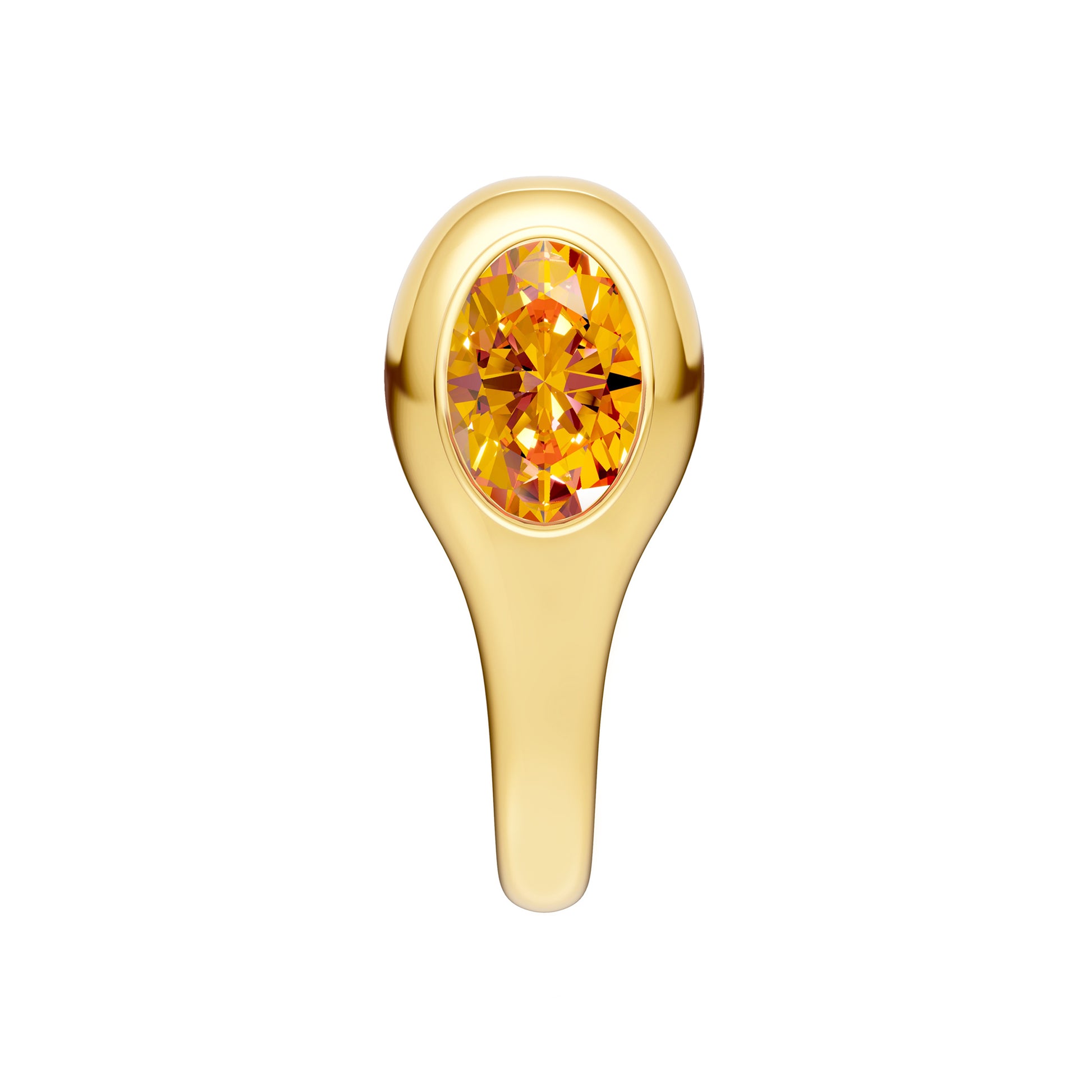 Oval Citrine Bezel Stud Earrings