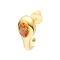 Oval Citrine Bezel Stud Earrings