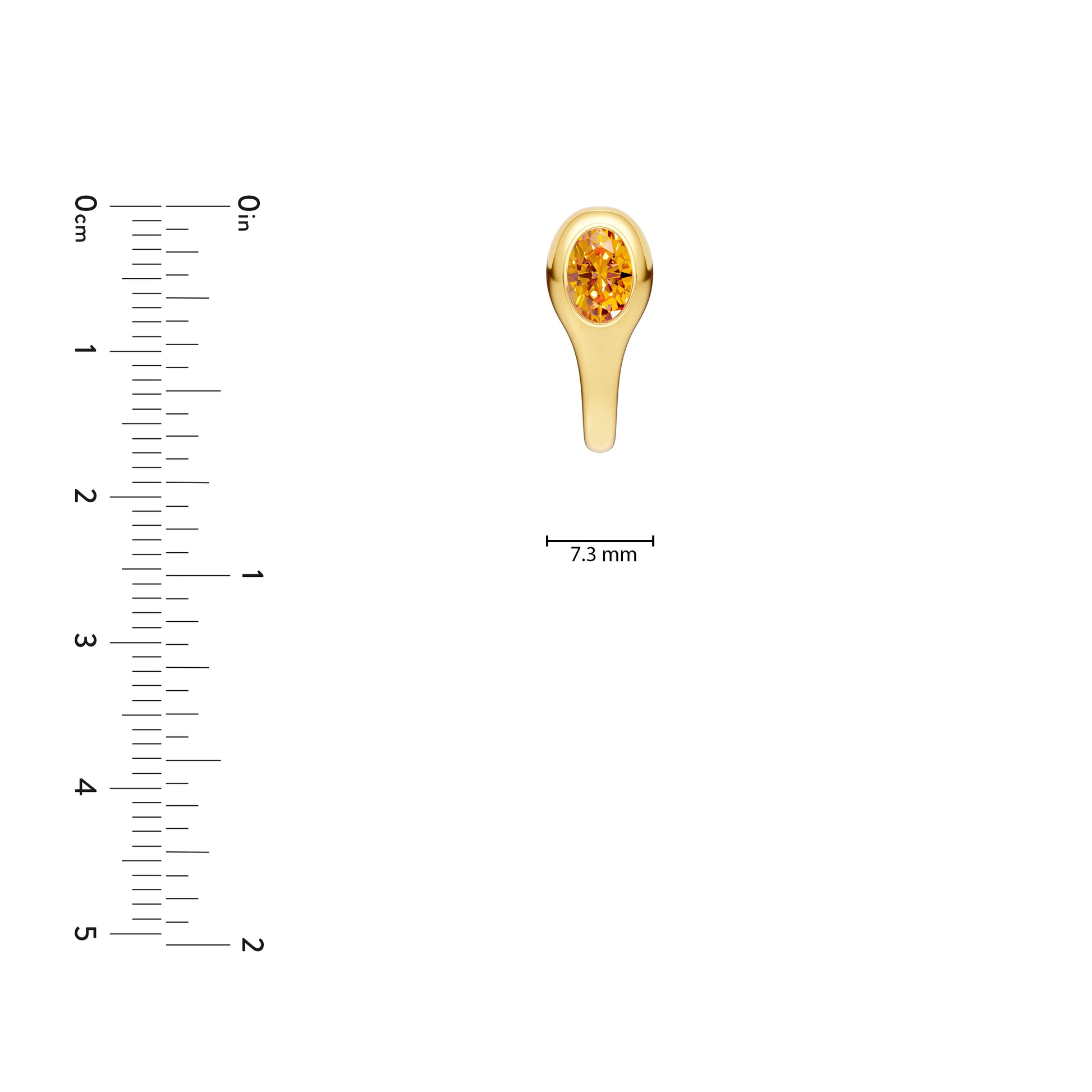 Oval Citrine Bezel Stud Earrings