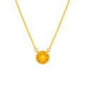 Round Citrine Pendant Necklace