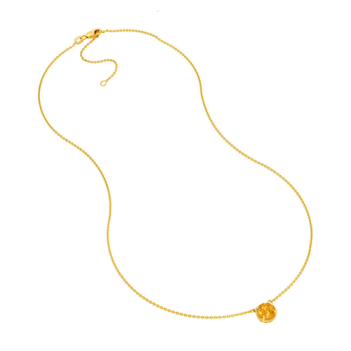 Round Citrine Pendant Necklace