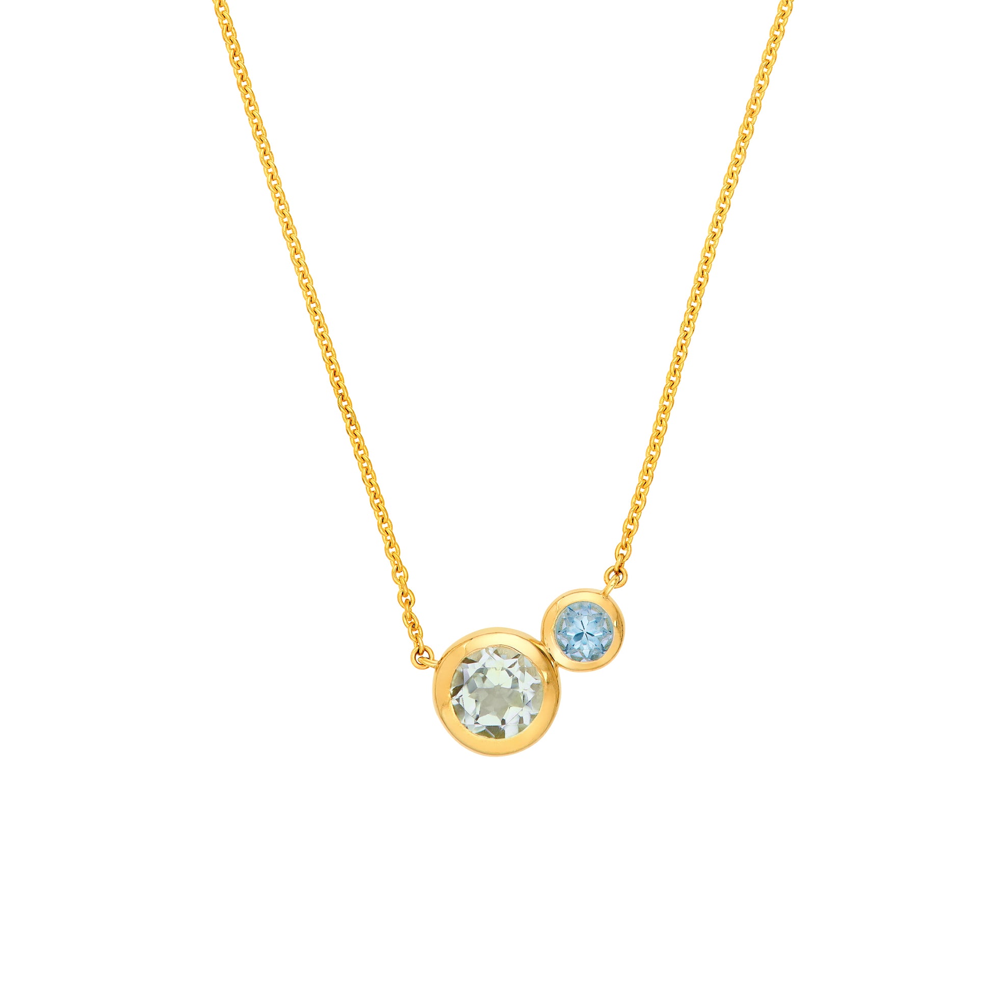 Toi et Moi Necklace (Green Amethyst & Sky Blue)