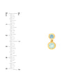 Sky Blue & Blue Green Amethyst Bezel Drop Earrings