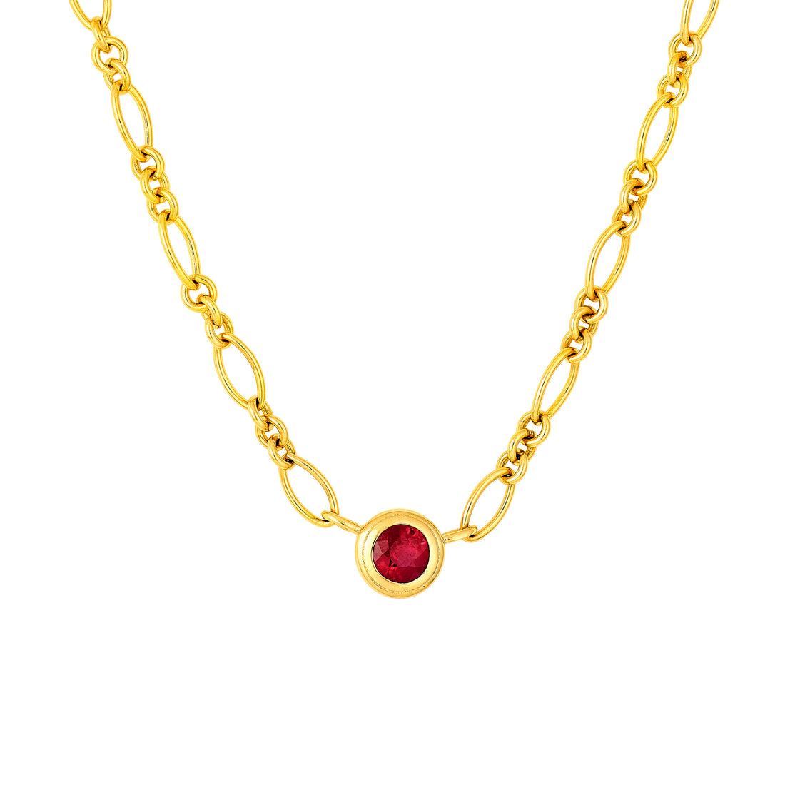 Ruby Pendant 3+1 Oval Necklace