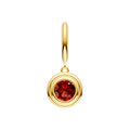 Red Garnet Double Bezel Dangle Earrings