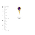 Pear Purple Amethyst Bezel Stud Earrings