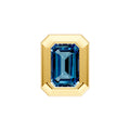Emerald London Blue Double Bezel Stud Earrings